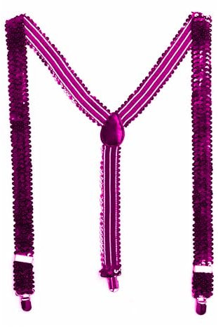 TrendandStylez Pailletten Hosenträger, pink Glitzer, 50-90cm, für Damen und Herren, Glamour Accessoire, bis 195cm Körpergröße