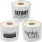 3er Set Toilettenpapier Banderole mit lustigen Sprüchen | Klopapierverstecker | WC Papier Lustig | Cover WC Rolle | Filzhülle (Hellgrau)