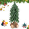GIANTEX Mini Árbol de Navidad de Sobremesa de 40 cm con 200 Ramas Verdes y Base de Madera Maciza, Ahorra Espacio para Decoraciones Navideñas de Interior, Hogar, Fiestas, Oficina