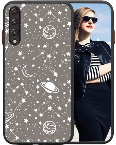 POUHYE Handyhülle für Huawei P20 Pro Hülle, Weiche Silikon Stoßfeste Schutzhülle Case, Matte durchsichtige Anti-Kratzer PC Rückseite Volle Kamera Schutzabdeckung 3D Sternenhimmel Print Design