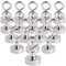 MIN CI Pack of 18 Neodymium Magnets, 20 mm, Tensile Force 10 kg (22 lbs), Round Magnetic Hooks for Camping, Garage