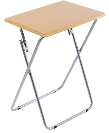 SIDSONS Small Folding Table versatile Portable Tv Table Tray Coffee Table, Dinner Tray Table with No Assembly Required & Sturdy, Foldable Snack Eating Trays Table for Living Room, (Natural Wood)