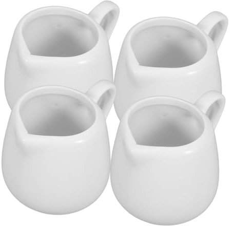 Amosfun Confezione Da 4 Mini Brocche in Ceramica Con Manico Contenitori Per Alimenti Da Cucina Mini Barattoli Bianchi Per La Conservazione