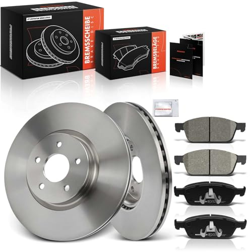 Frankberg 2x Bremsscheiben + 4x Bremsbeläge Vorne Replace #MEBV6J2K021AA | Kompatibel mit Ford Kuga II DM2, Tourneo Connect/Grand Tourneo Connect V408 MPV, Transit Connect V408, Focus III Turnier