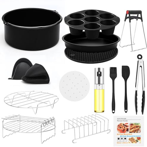 TOIMALDO Accessori Friggitrice ad Aria - Set di 15 Accessori Friggitrice ad Aria per Philips 6,5L COSORI 6,2L etc friggitrici ad Aria (22cm)