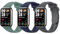 MoKo 3 Stück Armband Kompatibel mit Redmi Watch 5/Redmi Watch 4/Xiaomi Mi Smart Band 9 Pro/8 Pro, Weiches Silikon Ersatzarmband Sportarmband für Damen Herren, Grün/Mitternacht Blau/Stahl Grau