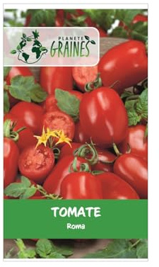120 graines tomate roma rouge, variété italienne type prunier, idéale sauce coulis et conserves, chair ferme, facile à cultiver