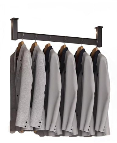 Tringle à rideau de douche rectangulaire en métal avec supports d'extrémité, tringle à rideau de douche amovible (88 cm)