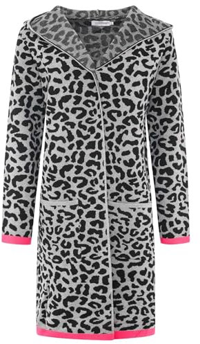 Zwillingsherz Strickjacke Leo Cardigan für Damen Frauen - Hochwertiger Mantel Überwurf warm weich und kuschelig mit Kapuze - Perfekt für Frühjahr Herbst Winter - Cape Umhang mit weichem Strick