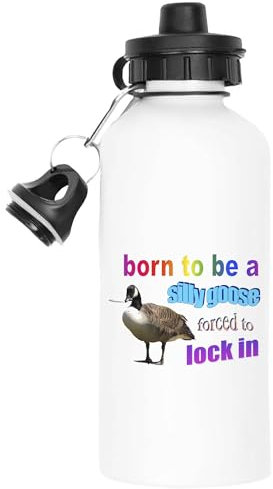 Geboren, Um Eine Dumme Gans Zu Sein, Gezwungen, Sich In Wortkunst Einzuschließen Thermo-Wasserflasche, Weiße Trinkflasche