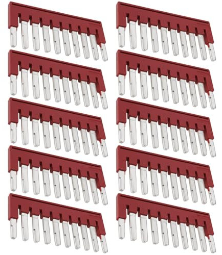 EMSea 10 Stück FBS 10-5 Steckkontaktbrücke 3030213 Vierkantbrücke FBS Querbrücke für UT ST Steckklemme Mittelquerbrücken Rot