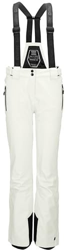 killtec Damen Skihose/Ski-Trägerhose mit abzippbarem Latz und Kantenschutz Laraka, gebrochenes Weiss, 46, 35247-000