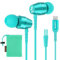 LUDOS OMNITONE Cuffie USB C, Garanzia 5 Anni, Auricolari USB C In-Ear per iPhone 16 15 Pro Max Plus iPad, Cuffie Type C con Microfono per Samsung Galaxy S24 S23 Ultra S22 S21 FE S20 A53 A54 - Turchese