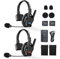 Moman Wireless Intercom Headset, XTALK PRO2 2.4GHz 24H 500M Vollduplex Kabelloses Kommunikationssystem für Film Produktion(2 PCS)