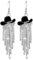 CALLARON 1 Paar Western-Cowgirl-Ohrringe, Creolen mit Quaste für Damen, Vintage-Strass-Ohrhänger, stilvoller Cowboyhut-Schmuck für Country-Konzerte, Festivals, den Alltag