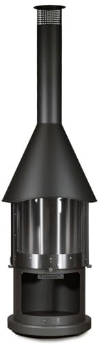 Buschbeck Edelstahlkamin 'Melbourne', dunkelgrau, Höhe ca. 230 cm