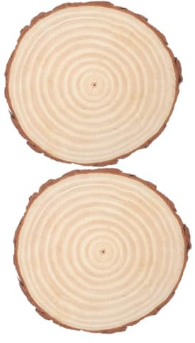 Tofficu 2 Stück Malbrett Holzstäbchen Schnitzstäbe Zum Basteln Runde Scheiben Ornamentzweige Rohlinge Türhänger Stiele Pappkreise Große Holzscheiben Leere Untersetzer Blöcke