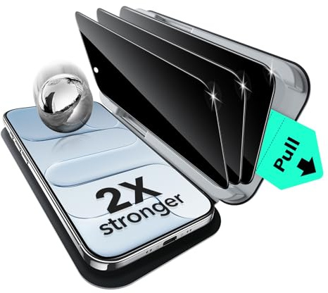 ESR 3 Stück für iPhone 17 Air für Panzerglas Sichtschutz, Classic | One-Pull Schnellinstallation, 2X Stoßschutz, Anti-Spy, Vollflächig Displayschutzfolie, UltraFit-Ablage, 9H gehärtetes Glas