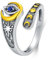 HUKKUN Evil Eye Ring Sterling Silver Evil Eye Spoon Ring Moon Jewelry for Women
