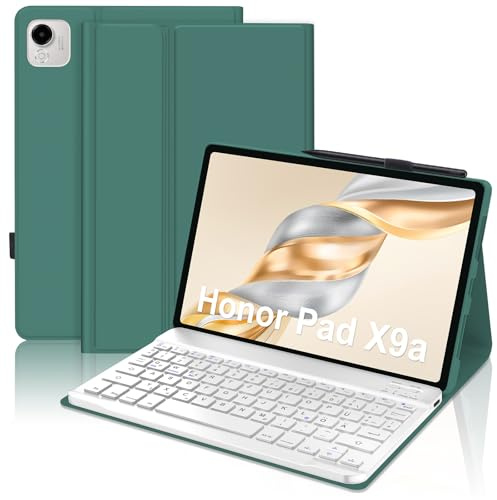 IVEOPPE Tastatur für Honor Pad X9a 11.5 Zoll, Hülle mit Tastatur für Honor Pad X9a 2025, Magnetische Abnehmbar Bluetooth Keyboard, Deutsches Layout QWERTZ, Dunkelgrün