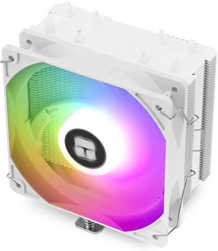 TR-Thermalright Assassin X 120R SE Bianco ARGB Dissipatore CPU - 4 tubi di calore, silenzioso ventilatore da 120 mm, per AMD AM4 AM5, Intel LGA1851/1700/115x/1200, dissipatore per PC - bianco, ARGB