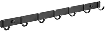 Bosiyrggrl 2pcs 7 Hook Kitchen Punch-Free Hook Nordic Black Space Aluminium Single Hook Simple Coat Hook Wall Hook. 7hooks