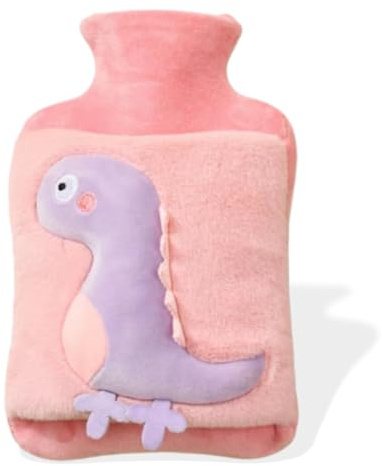 Wärmflasche mit Weichem Bezug, süße Wärmflasche zur Schmerzlinderung, Süße Kuschelig Dinosaurier Wärmflasche Tier, Geschenke für Familie und Freunde, Geschenke für Männer Frauen, 2000 ml