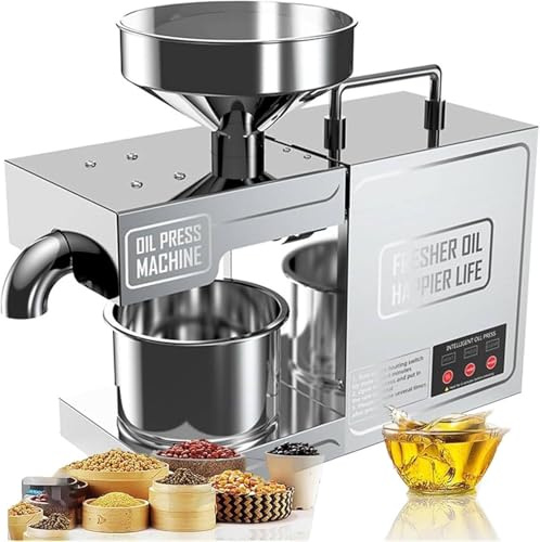 Pressa Olio Elettrico Frantoio Olive,Macchina per Spremere L'olio, Automatica Frantoio Olio,Arachide/Semi Girasole/Semi Tè/Semi Sesamo/Noccioli Noc