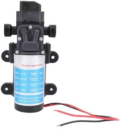 Fafeicy Micro Pompe à Membrane Pompe électrique 12V DC Auto-amorçante avec Pressostat 45 PSI 4 GPM 60W 80M Tête pour RV Camping Voiture en Plein Air
