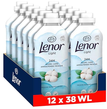 Lenor Weichspüler Light Frische Baumwollblüte, 12x38 Wäschen | Sorgt für lang anhaltende Frische, weiche Wäsche und ein angenehmes Duftgefühl.
