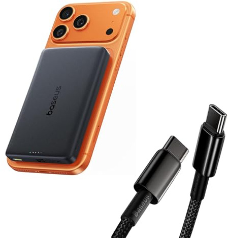 Baseus USB C Kabel 100W [1M] PD QC 4.0 Schnellladung PicoGo AM52 Powerbank, Qi2.2 Magsafe Powerbank 10000 mAh
