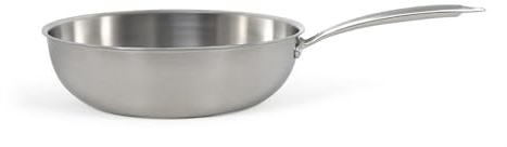 Livoo - Wok aus Edelstahl, 28 cm, MEP162 – Serie Brigade – Triply Edelstahl – PFAS-frei