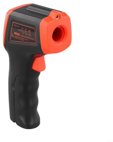 Digitales Infrarot-Thermometer, -50 °C bis 600 °C, 12:1 D:S Verhältnis, IR-Temperatur mit LCD, einstellbarer Emissionsgrad für industrielles Kochen, Grillen, Rot
