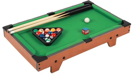 QLECXZI Mini Billard Tischspiel für Zuhause oder das Büro, inklusive Billardkugeln und Dreieck. Interaktives Spielzeug für Familie und Freunde. Billard Tischspiel mit Dreieck