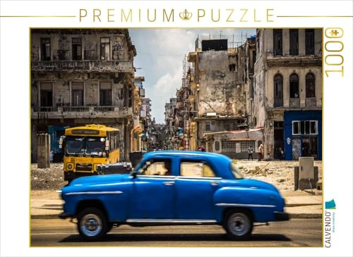 CALVENDO Puzzle Kuba Nostalgie: Oldtimer am Malecon, Havanna | 1000 Teile Lege-Größe 64 x 48 cm Foto-Puzzle für glückliche Stunden