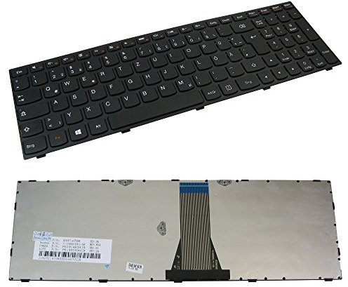 Original QWERTZ Laptop Keyboard German with Black Frame Compatible with Lenovo Ideapad PK131BJ2A05 PK131BJ2A19 PK131K42A00 R0A T6G1 T6G1-PO T6G1-SPA T6G1B-GE TEC6 (German Keyboard Layout)