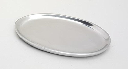 Kerzenteller oval 20 x 11 cm Aluminium Silber poliert für Ovalkerzen, Ellipsen, Hochzeitskerzen, Taufkerzen