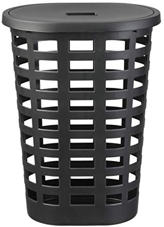 Plast Team Boston Ovaler Wäschekorb, 54 Liter, Farbe Schwarz, Oval