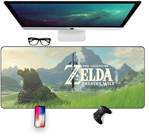 IGIRC Tapis De Souris De La Légende Zelda Wilderness 700X300Mm, Tapis De Souris Speed Gaming, Grand Tapis De Souris Grand Format XXL avec Base Épaisse De 2Mm, pour Ordinateurs Portables, Pc, A