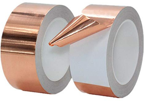 SENRISE Lot de 2 rouleaux de ruban de cuivre, conducteur simple face pour blindage EMI, circuits papier (65mm x 10 m)