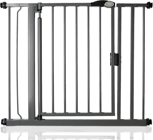 Bettacare Auto Close Stair Gate, 89.4cm - 96.4cm, Slate Grey, Pressure Fit Safety Gate, Baby Gate, Safety Barrier for Doors Hallways and Spaces, Easy Installation