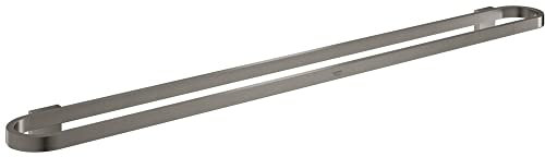 GROHE Handtuchhalter, 80 cm, Glasablage mit Starlight-Oberfläche, Kratzfest, 80 x 8 x 3 cm, Farbe Graphit, gebürstet (Referenz: 41058AL0)