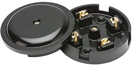 Knightsbridge White Square edge Plastic 20A Junction Box 4-Terminal - Black (79mm)