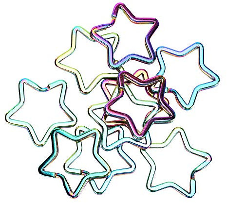 10 Stück Stern Schlüsselring Bunte Pentacle Shaped Key Chain Hängende Schnalle Split Ringe Anhänger DIY Schmuck Handtasche Zubehör