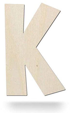 Kleenes Traumhandel Holzbuchstaben - Buchstabe aus Holz - Buchstaben für Türbeschriftung - Alphabet aus Holz für Kinderzimmer, Wohnzimmer u.v.m. - (7,5 cm, Großes K)