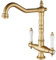 Grifo de Cocina Antiguo Grifo para Fregadero Giratorio 360° de Estilo Vintage Lavabo con Doble Palanca con Diseño Elegante Mezclador Agua de Fría y Caliente(Cobre)