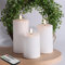 Eywamage White Flat Top Flameless Pillar Candles with Remote, Flickering Real Wax LED Battery Candles Φ 3 H 4 5 6