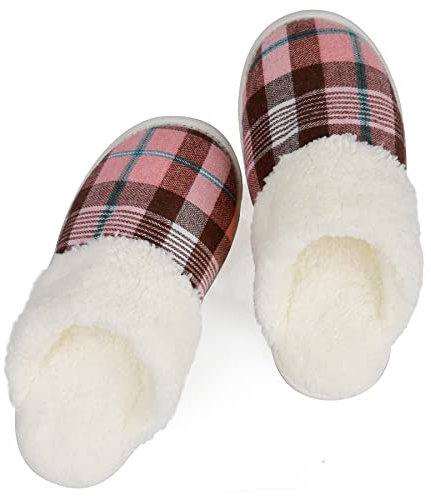 riemot Pantofole Donna Uomo,Pantofole Pelose Memory Foam, Calde Scarpe Casa Invernali, Pantofole Pelo Unisex, Pantofole Scamosciate, Fluffy Slippers, Morbide Ultraleggere,Rosa 40-41 EU
