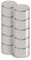 MAUL Neodym-Scheibenmagnet – flacher Magnet mit hoher Haftkraft für einen vielseitigen Einsatz – Magnet rund mit elegantem und modernem Design – Ø 8 x 5 mm – 10er Pack – hellsilber