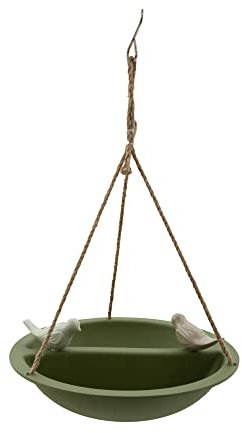 Point-Virgule Vogeltränke, vogelfutterschale wildvögel ganzjährig zum aufhängen, Bambusfaser, grün, 27x27x6cm